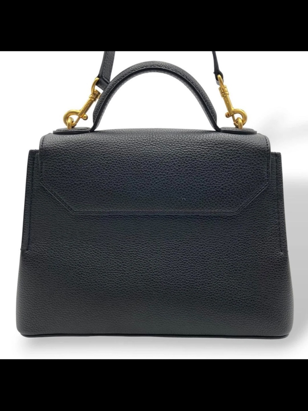 Mulberry Black Pebbled Leather Satchel with Gold Hardware - Picture 4 of 11